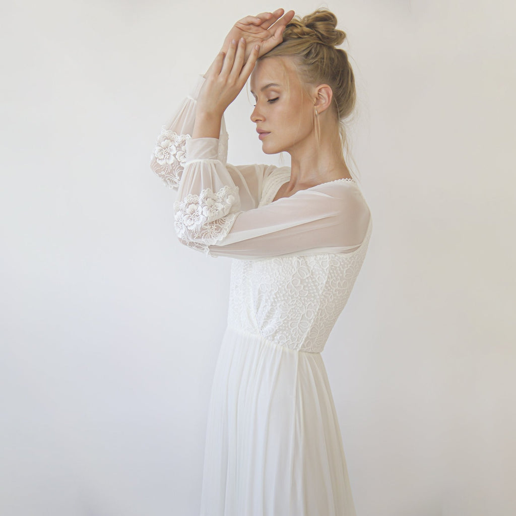 Dress With Chiffon Sleeves #1352