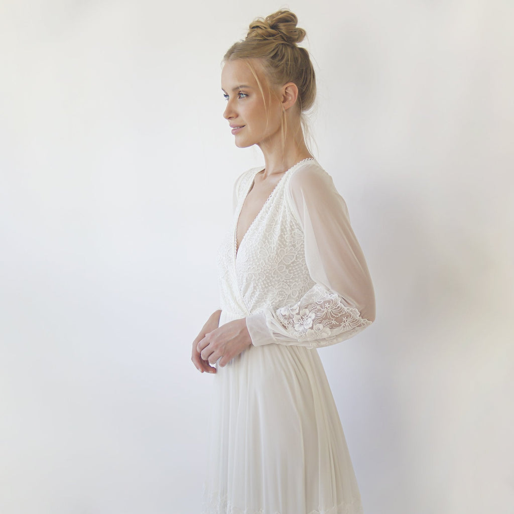 Dress With Chiffon Sleeves #1352