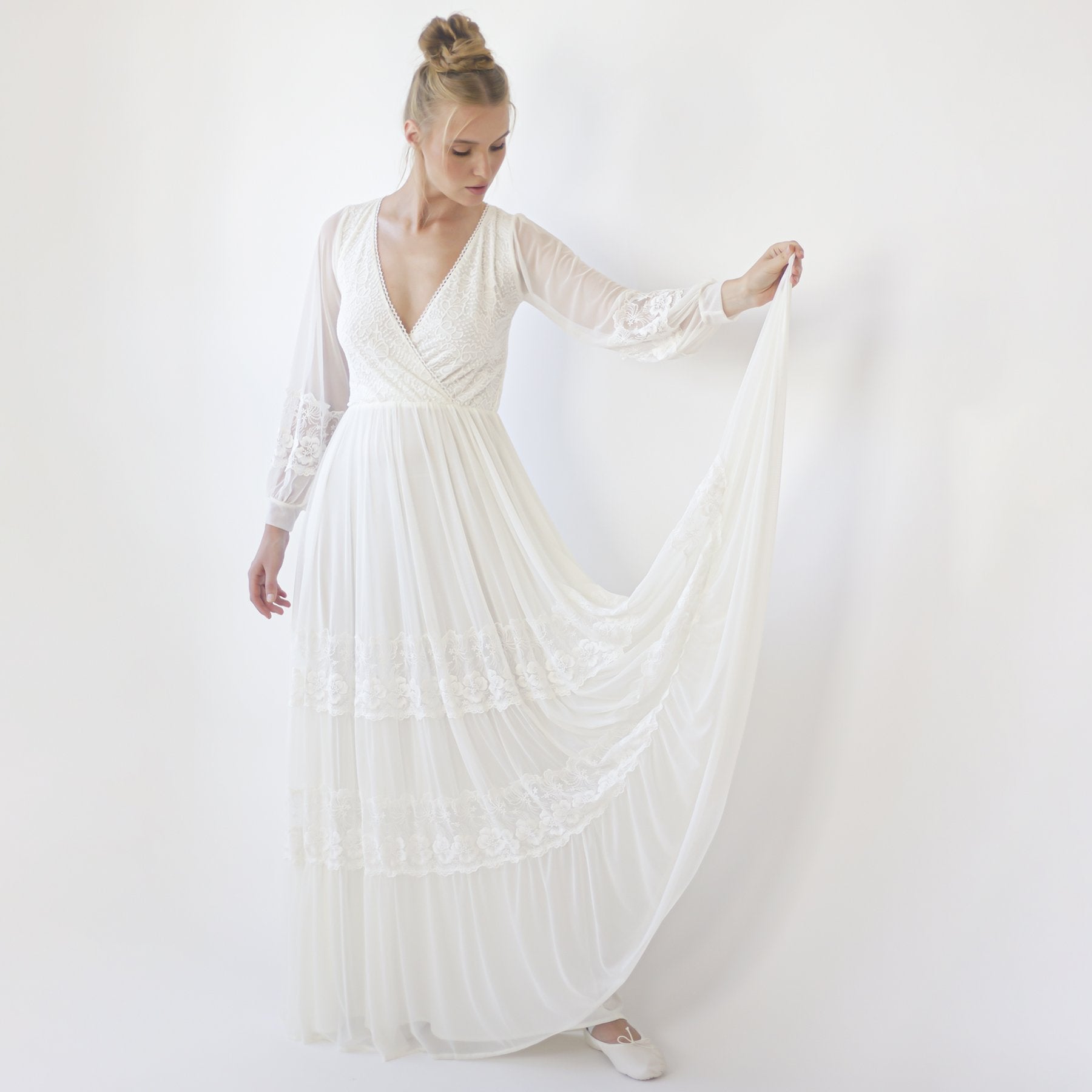 Dress With Chiffon Sleeves #1352