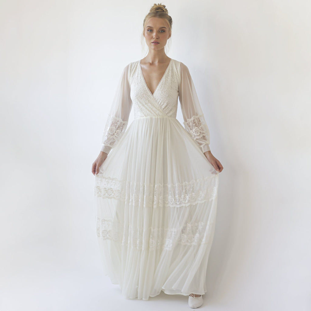 Dress With Chiffon Sleeves #1352