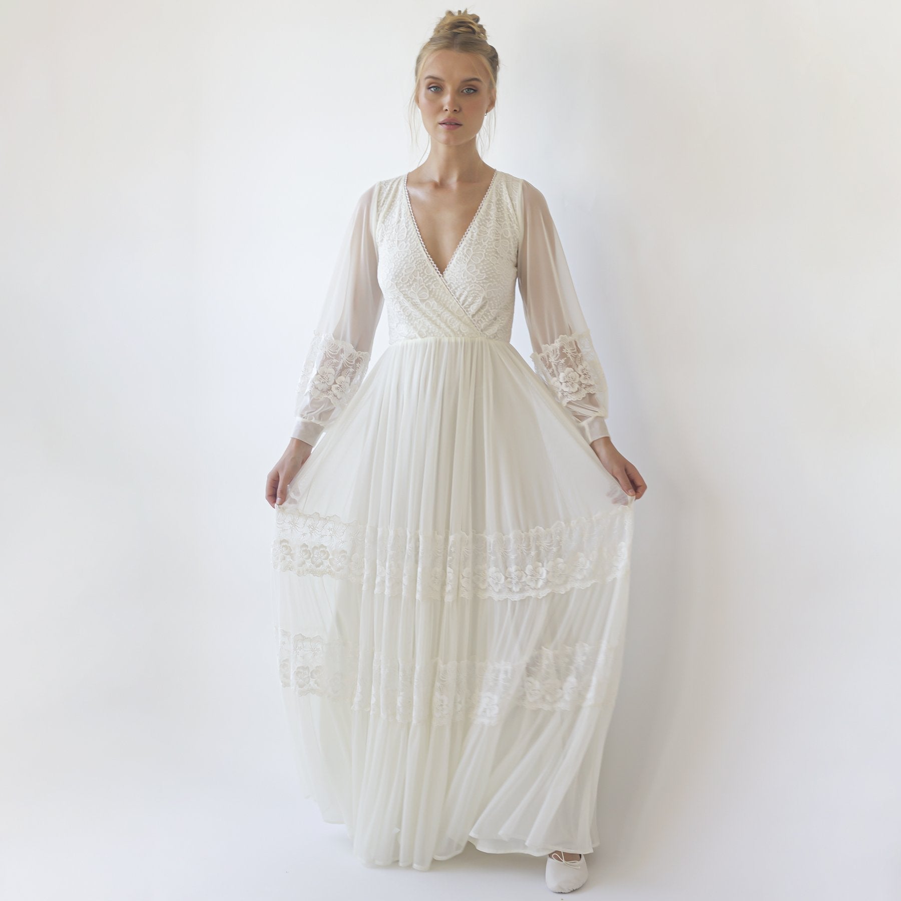 Dress With Chiffon Sleeves #1352